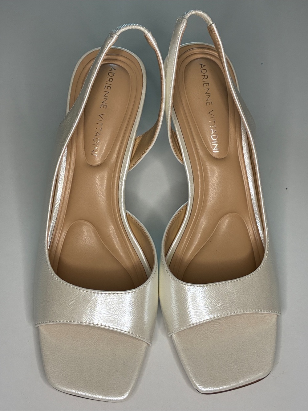 Adrienne Vittadini Pearl Ivory Slingback Mules